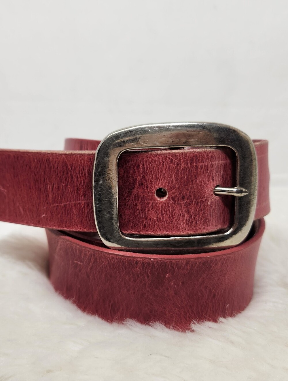 Y2K Faded Glory Womens Pink Distressed Leather Belt 2XL